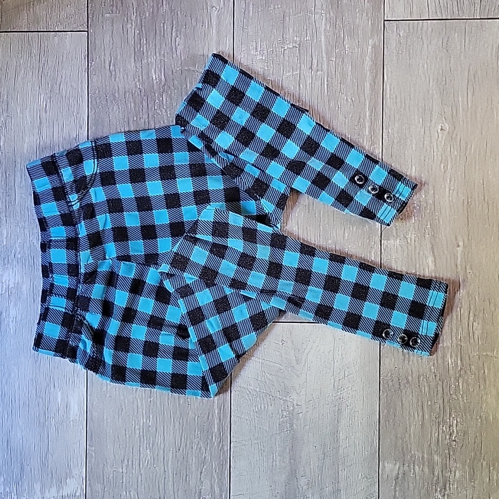 Blue Checkered Leggings FITS WOMAN'S SMALL
